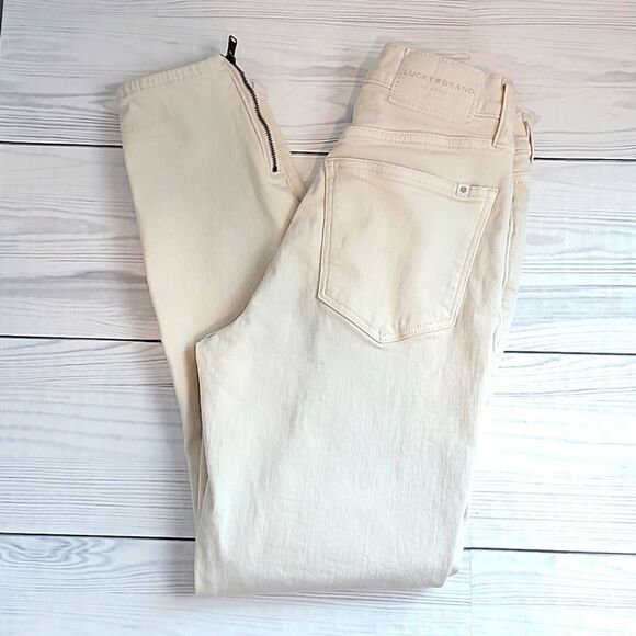 Lucky Brand Bridgette high rise skinny jeans in bone beige Women's Size 4 - Picture 1 of 16
